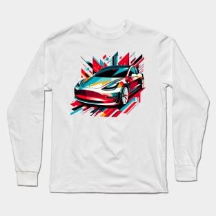 Tesla Model 3 Long Sleeve T-Shirt